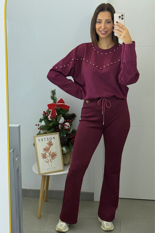 CONJUNTO TACHUELAS BURDEOS